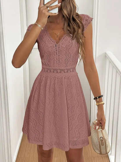 Avenleigh – Abito a trapezio da donna con maniche in pizzo