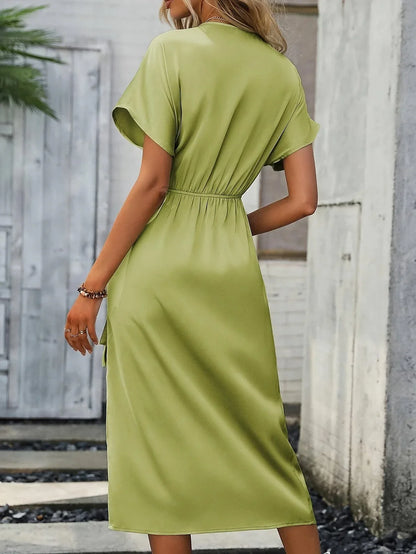 Isoliera - Abito elegante a portafoglio con scollo a V