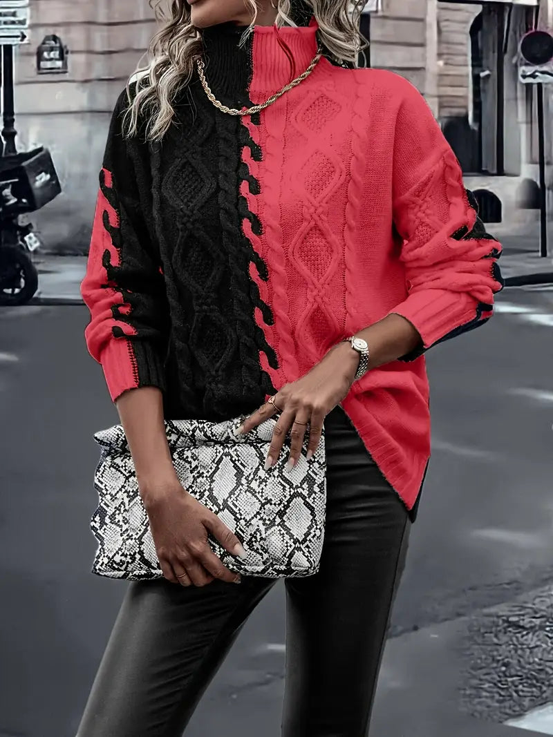 Merla - Maglione dolcevita lavorato a maglia grossa