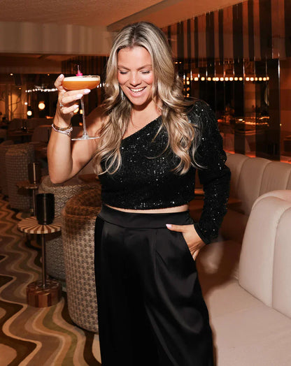 Ballentine – Top monospalla con paillettes