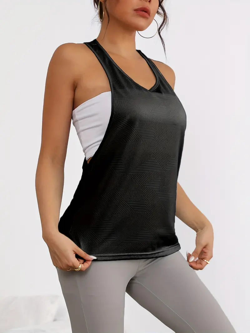 Nyxaria – Canotta traspirante con schiena scoperta e schiena scoperta