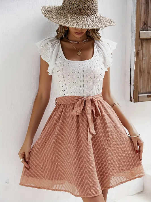 Amaree – Elegante abito in cotone con ricami