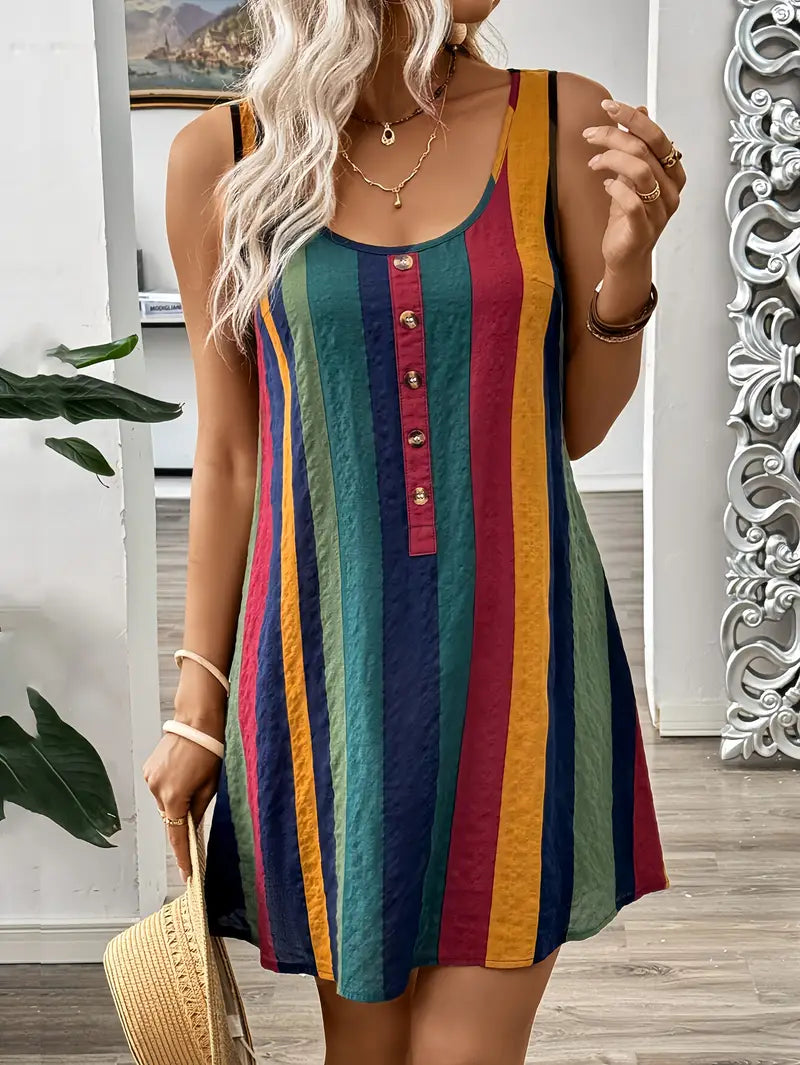 Aishia – Mini abito a righe colorate