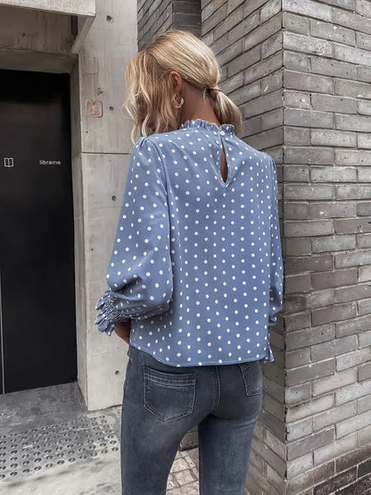 Agalina – Camicetta con maniche a palloncino in stile vintage