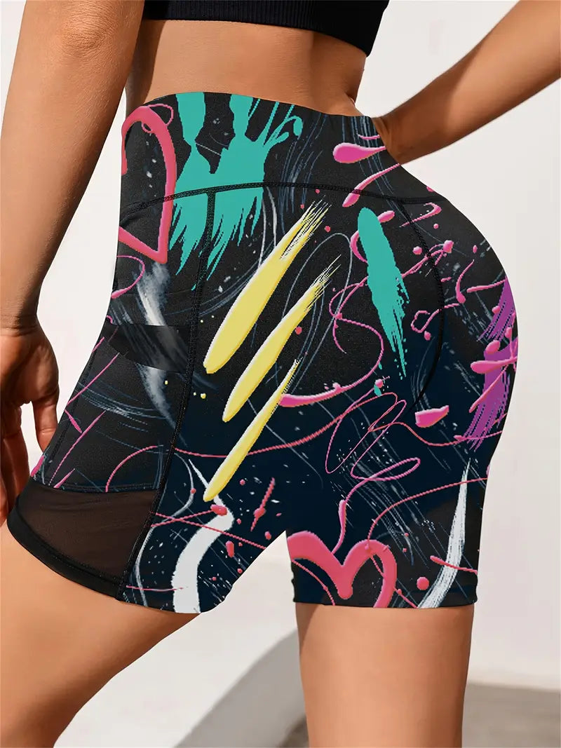 Lyricca – Shorts biker a vita alta con tasche