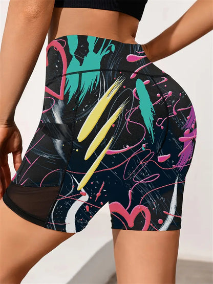 Lyricca – Shorts biker a vita alta con tasche