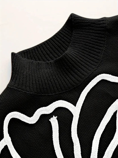 Kelsey – Maglione lavorato a maglia con ricami floreali