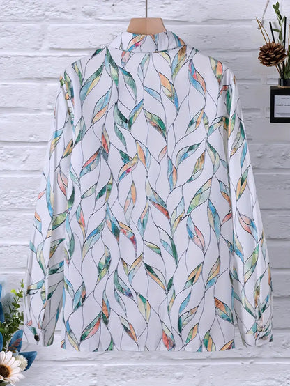 Elsinira – Elegante camicetta con bottoni stampati