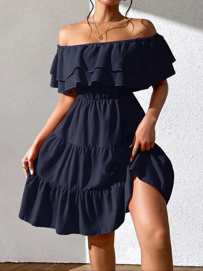 Salem – Elegante abito con spalline e volant