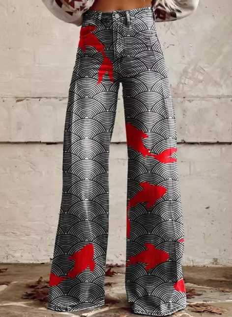 Anzhela - Pantaloni larghi con stampa colorata