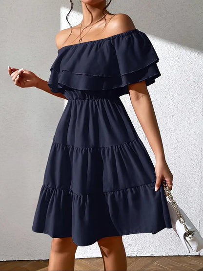 Salem – Elegante abito con spalline e volant