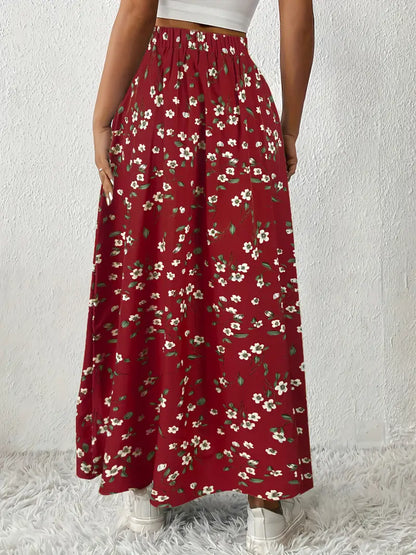 Louvina – Gonna lunga con spacco floreale