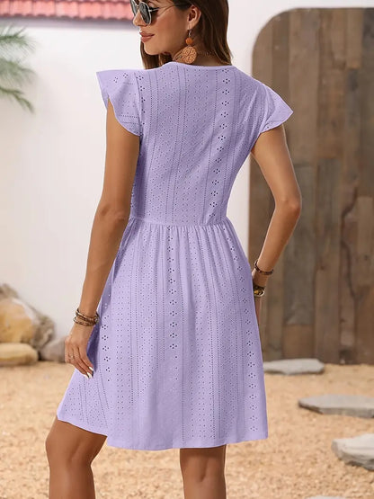 Bonnie – Grazioso abito con scollo a V in pizzo di cotone