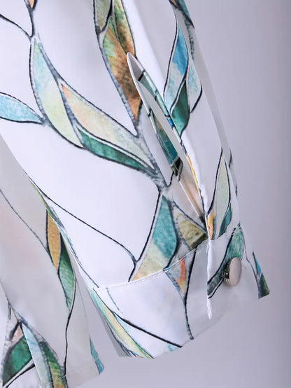 Elsinira – Elegante camicetta con bottoni stampati