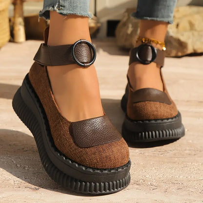 Valerith – Scarpe con zeppa in pelle vintage