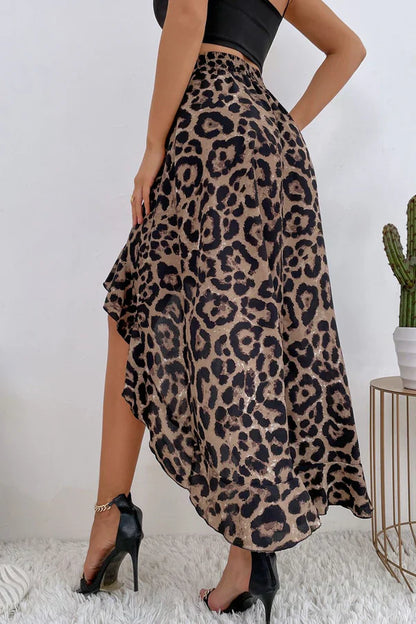 Virithia – Gonna in chiffon con stampa leopardata