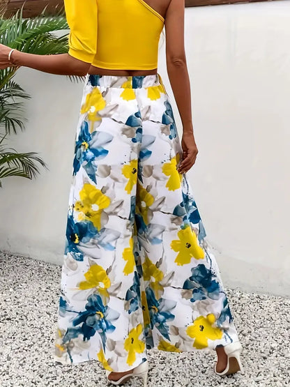 Syvaris – Pantaloni ampi con motivo floreale