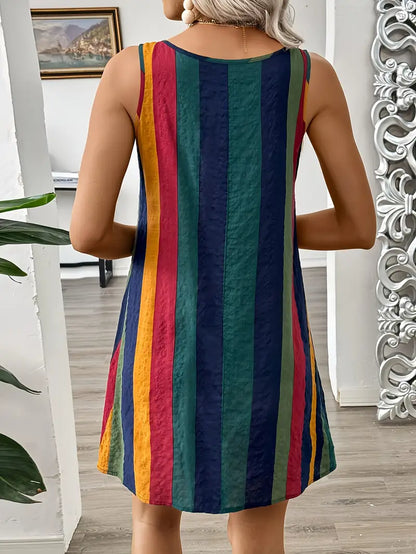 Aishia – Mini abito a righe colorate