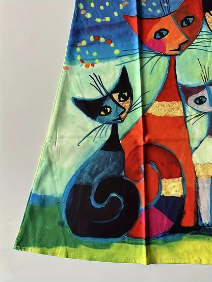 Nyraia – Abito senza maniche con stampa colorata e artistica