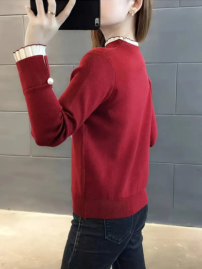 Quinn – Top elegante in cotone con colletto a volant