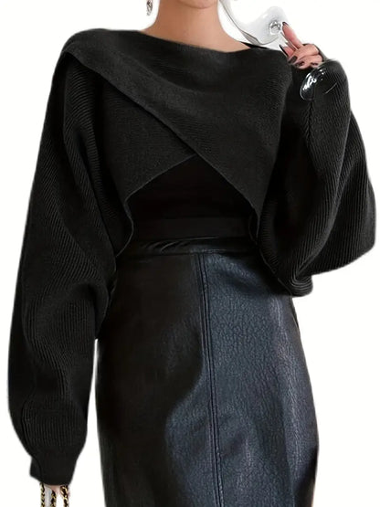 Meddie – Elegante maglione lavorato a maglia con maniche a pipistrello