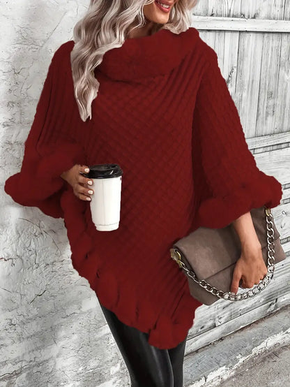 Dahlia – Maglione lavorato a maglia stile poncho