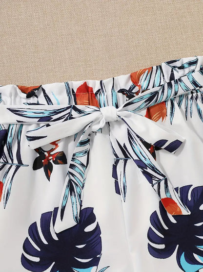 Cera – Completo due pezzi con top senza maniche e pantaloncini in stile tropicale