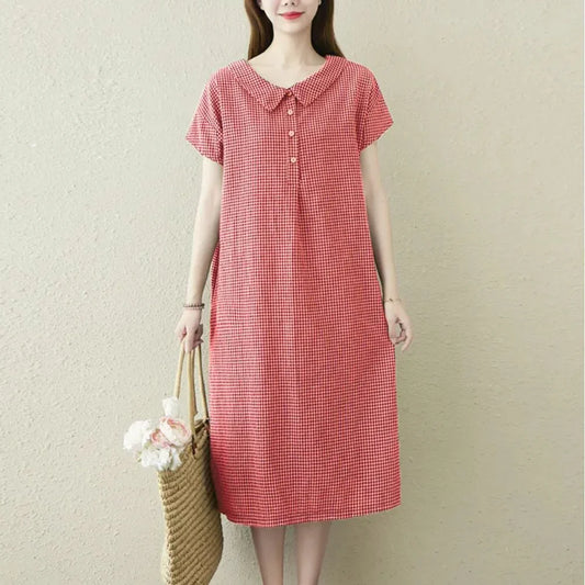 Vinessa – Abito in cotone e lino di alta qualità