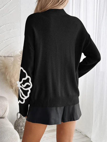 Kelsey – Maglione lavorato a maglia con ricami floreali