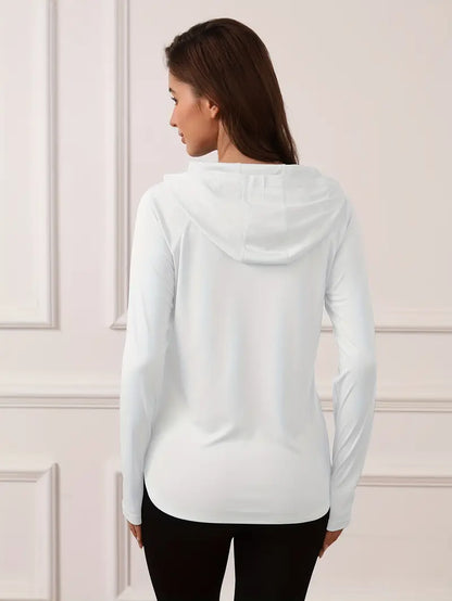 Viletta – Elegante e leggero top con cappuccio e maniche lunghe