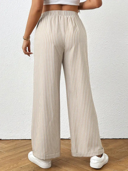 Zephirine – Pantaloni eleganti a gamba larga con motivo a righe