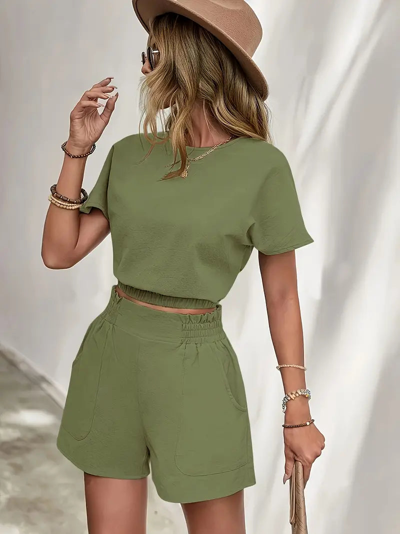 Aminna – Completo elegante composto da top e pantaloncini