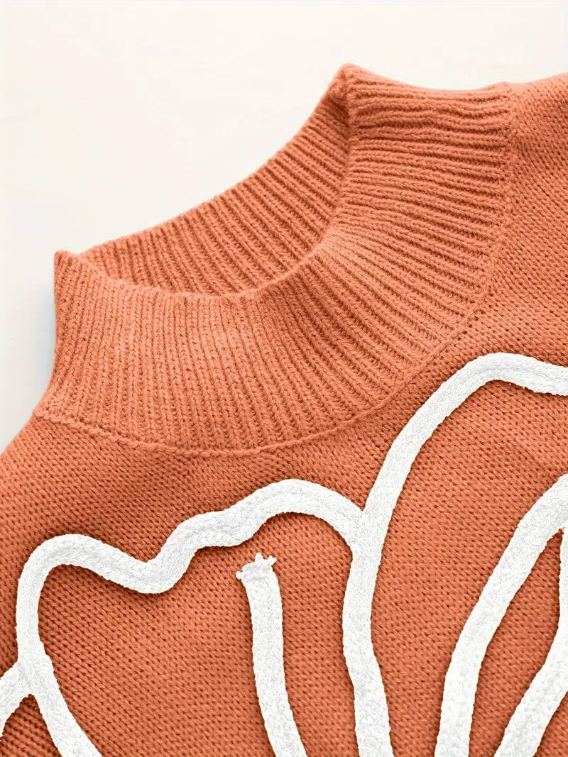 Kelsey – Maglione lavorato a maglia con ricami floreali