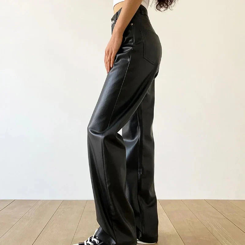 Malisora – Pantaloni eleganti in pelle nera