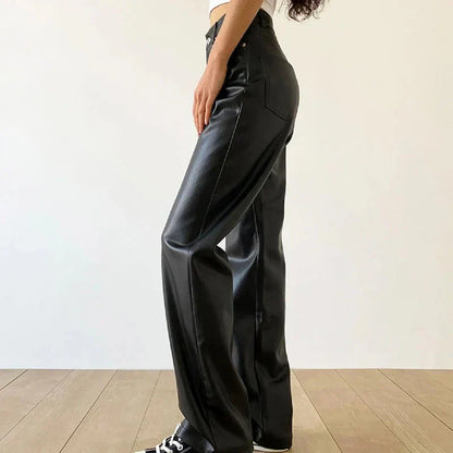 Malisora – Pantaloni eleganti in pelle nera