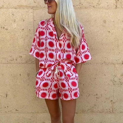 Emeline – Elegante completo due pezzi con stampa geometrica