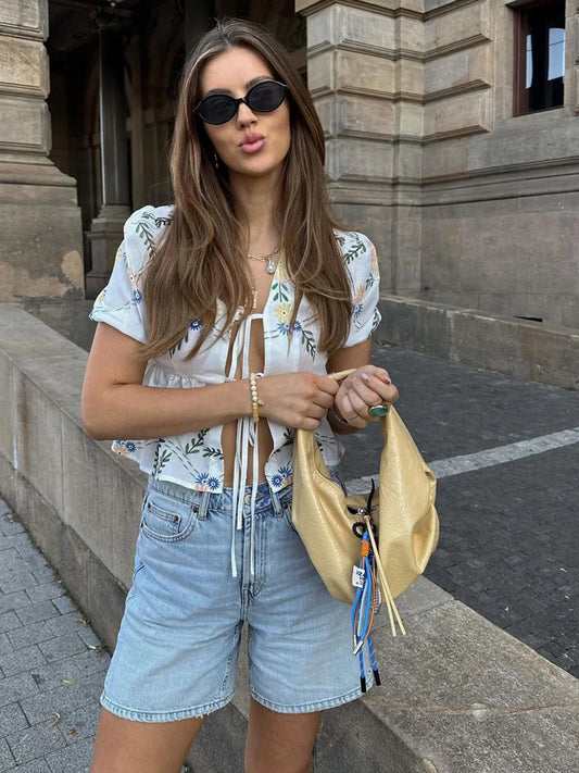 Warda – Camicetta elegante con motivo floreale