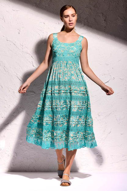 Barbara - Abito Lungo Ricamato Dettagli Preziosi