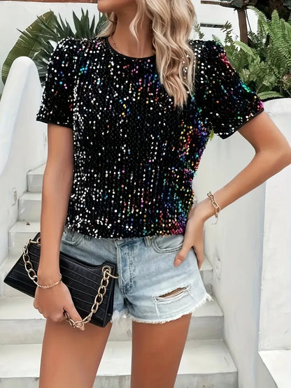 Naevia – Top in paillettes iridescent