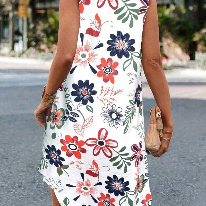 Via – Grazioso abito estivo senza maniche con motivo floreale