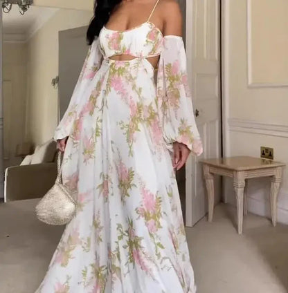 Orlaine – Incantevole maxi abito con spalle scoperte