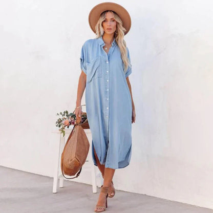 Petunia – Abito camicia in denim con abbottonatura