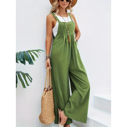 Saffron – Tuta a gamba larga in lino e cotone