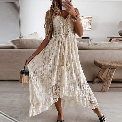 Ondira – Abito lungo in pizzo boho da donna