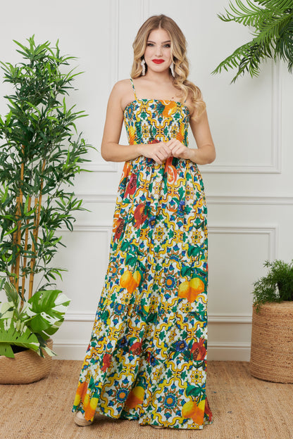 Brigitta - Abito Lungo Corpetto Stile Incantevole