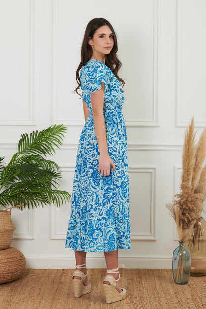 Bruna - Abito Lungo Fantasia e Ricami Stile Unico