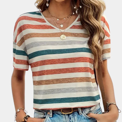 Ciela – Maglietta casual a righe con scollo a V