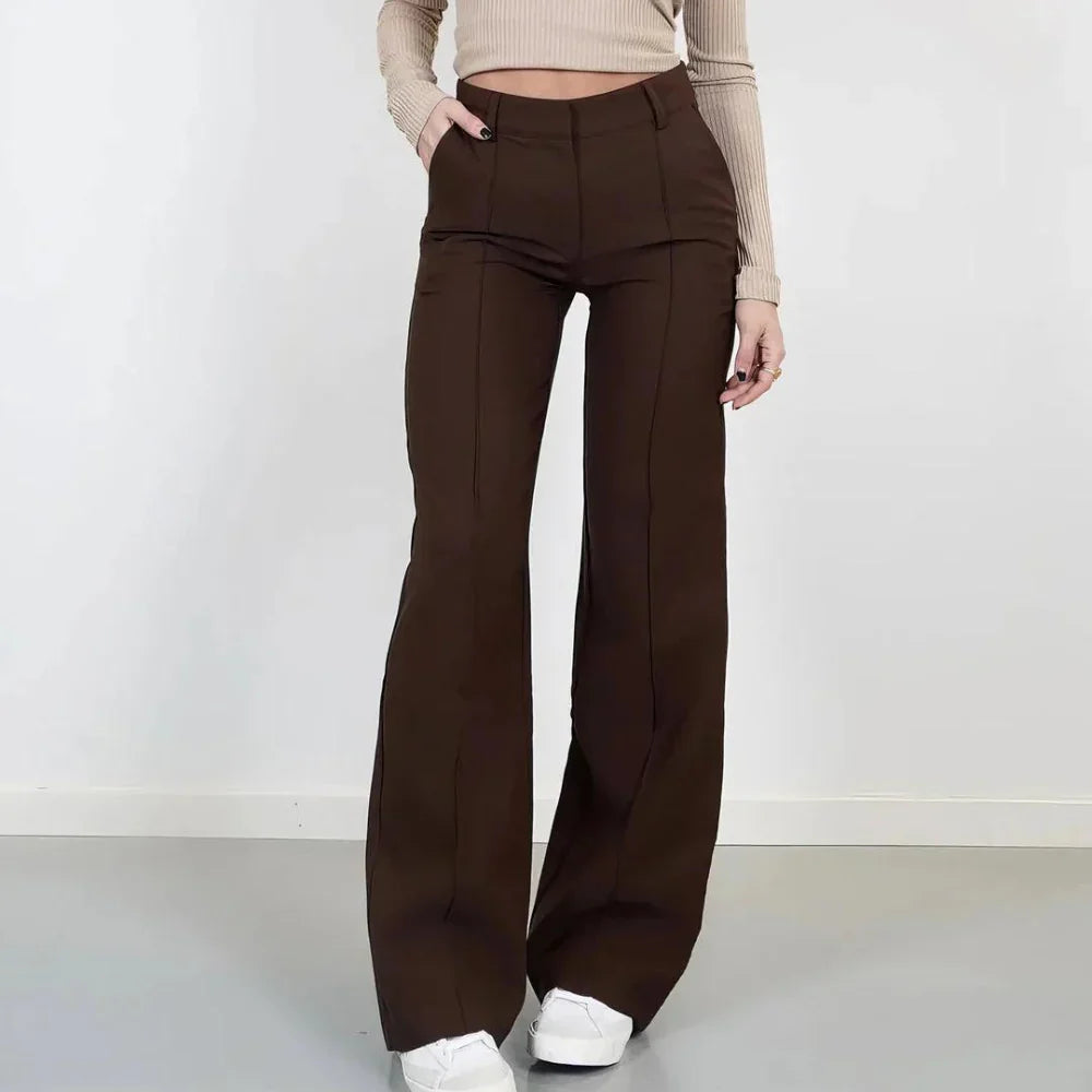 Griselva – Pantaloni eleganti a vita alta con gambe larghe