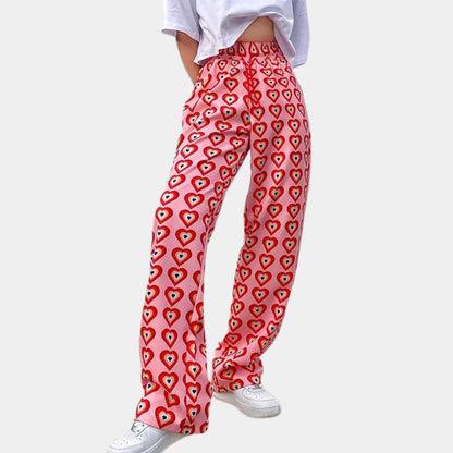 Drearielle – Pantaloni ampi con stampa cuori