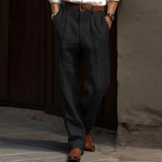 Ilarae – Pantaloni classici in lino con piega